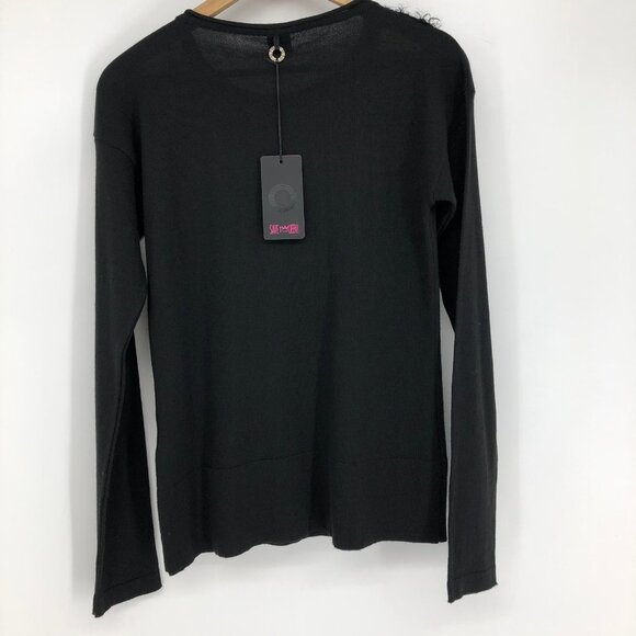 Save The Queen Black and White Crew Neck Sweater - Picture 3 of 9